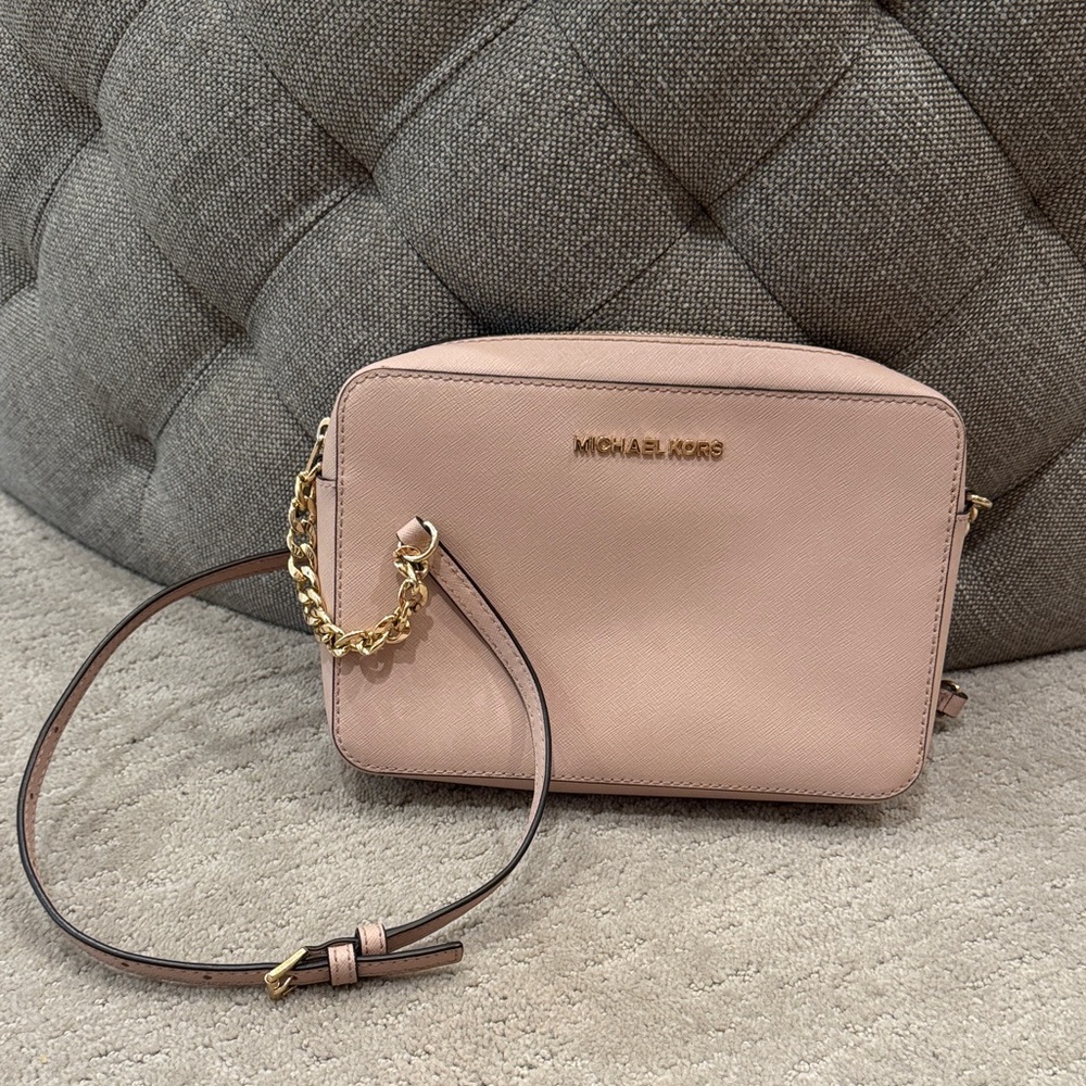 Michael Kors Blush Crossbody Bag with Gold Accents